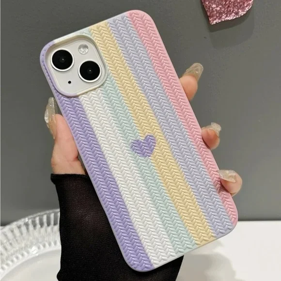 ⚠️Clearance🫧iPhone 13/Pro/Pro Max Cute Multicolor Heart Pattern Phone Case - Picture 1 of 3